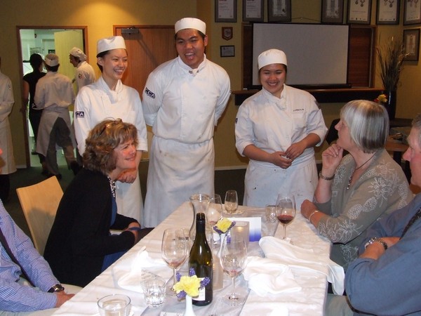 Christelle Sy Peng Reginald Mendoza Fatima Caren Flor receiving feedback from diners med